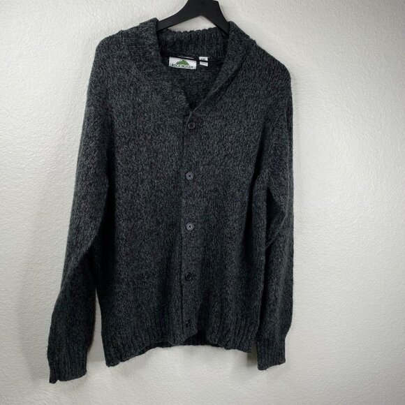 Rockingham Sweater Cardigan Men's Charcoal Gray Sz XXL Cowl Neck Grandpa Core - Picture 1 of 6